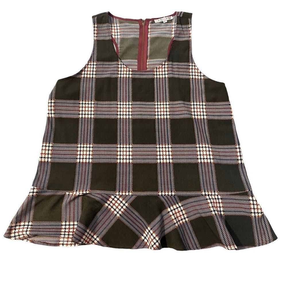 Joy Joy Plaid Sleeveless Top